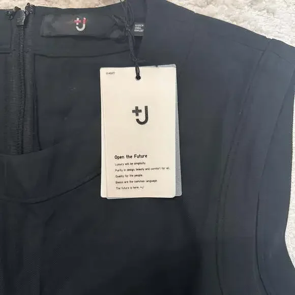 UNIQLO Gathered Sleeveless‎ Dress Black - Picture 3 of 7